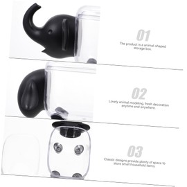 Ciieeo 2pcs Transparent Cotton Swab Storage Box Decorative Makeup Cotton Pad Holder with Cover for Bathroom Organization and Travel Cute Elephant and Sheep Design