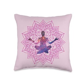 YOGA LOTUS MANDALA LADIES MEN CHILDREN MOTHER MOM WOMEN YOGI Throw Pillow