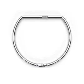 Heavy Duty Steel Jailer's Key Ring, Hinged D-Shape Design with Screw Down Closure (100mm)