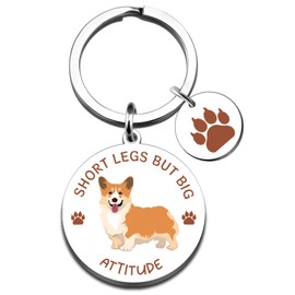 FAFQBING Dog Gifts for Dog Lovers Cute Paw Keychian for Teen Girls Women Unique Puppy Gift for Women Men Best Birthday Christmas Gifts Ideas for Doggy Lover-Short Legs But Big Attitude
