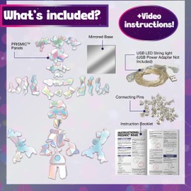 Prismic Make Your Own 3D Light Up Bear Craft Kit - Great 12 Year Old Girl Gifts, Tween Girls Gifts, & Teenage Girls Gifts Age 13 - Creative Toys for 8 Year Old Girls - Arts and Crafts for Kids Age 10