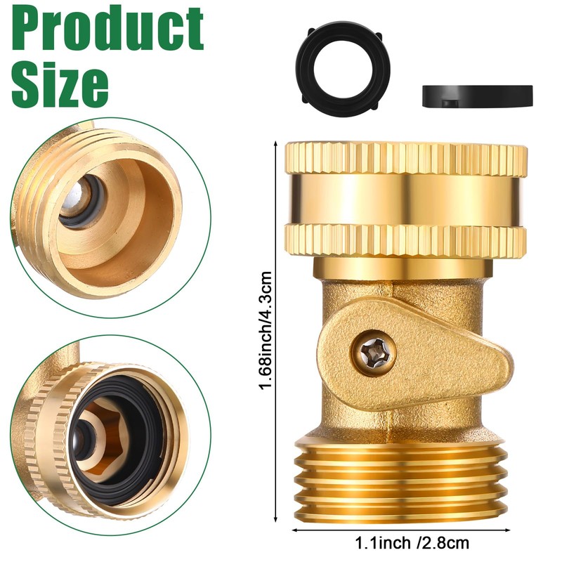 JaGely 10 Pack Brass Garden Hose Shut Off Valve 3/4''