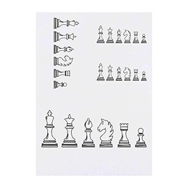Azeeda 4 x 'Schachfiguren' Temporäre Tattoos - Wasserfest, Hautfreundlich & Ungiftig · Transfers in Verschiedenen Größen (TO00042535)
