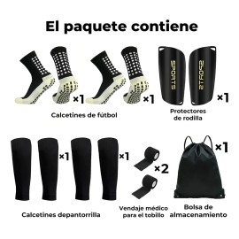 8par Calceta Fútbol Y Manga Media Espinillera Vendas Mochila
