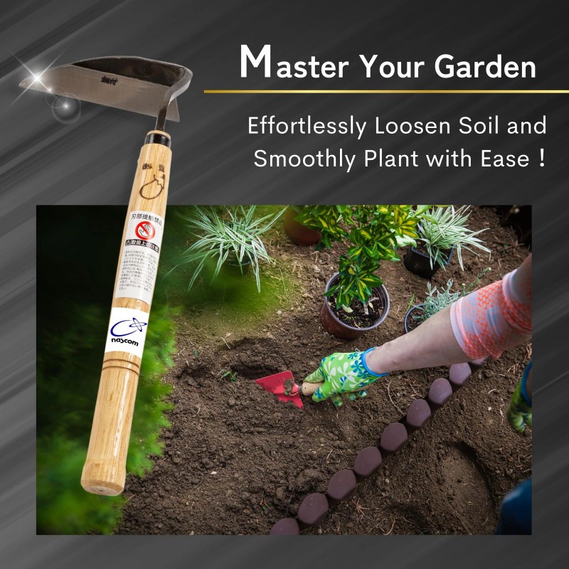 nascom Premium Japanese Weeding Sickle Hand Hoe for Gardening -