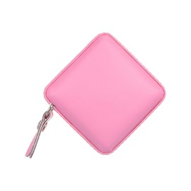 HARFINGTON Square Retractable Measuring Tape 150cm/60-inch Soft Leather Case Tailors Tape Measure Pocket Size for Body, Sewing Measurements, Pink