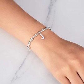 Philip Jones Letter J Initial Stretch Bracelet Created with Zircondia® Crystals
