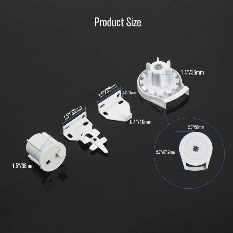 HUIYEETEX Rollease RB360 Roller Shade Bracket Set, 1 Pair R-Series