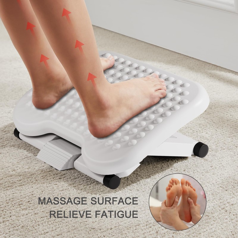 HUANUO Adjustable Desk Footrest, Foot Rest for Under Desk at