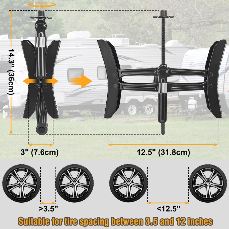Lezcufer Camper Wheel Chock Stabilizer 2 Sets for RV Travel