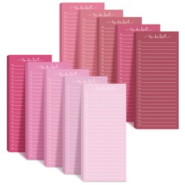 Censen 10 Pack 500 Sheets To Do List Notes Daily Checklist Notepads with 50 Sheets Each Undated Color Memo Pad Block Shopping List Pad Weekly Plan Notepad Organizer Planners (Gradient Pink,Lined)