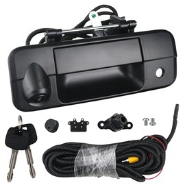 Osompar Backup Camera Tailgate Handle with Key Lock Cylinder Compatible with Toyota Tundra 2007-2013 Reverse View Rear Camera Liftgate Handle