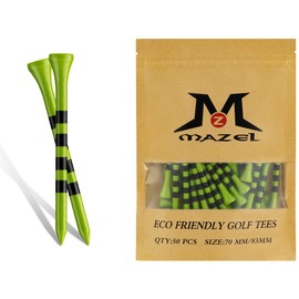 MAZEL Golf Tees Wood Tees Long Tees 70mm/83mm (Pack of 50)