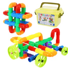 TOYANDONA 1 Set/ 88pcs Pipe Tube Toy Plastic Water Pipe Building Blocks STEM Construction Kit Kids Sensory Toys Educational Toy