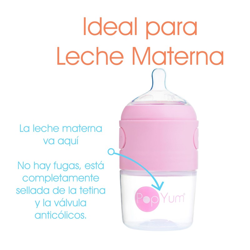 PopYum - Biberón anticólicos para bebé para preparar, mezclar y