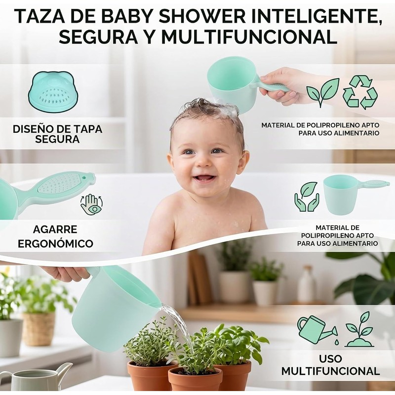 Garosa Champú Rinse Cup para Niños regadera para bebe enjuagador