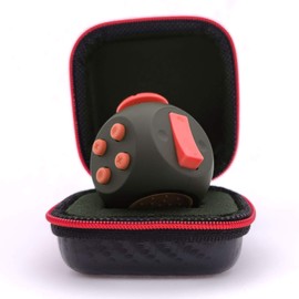 PILPOC theFube Fidget Toy - Premium Quality Fidget Toys, Fidget Cube with Exclusive Protective Case, Anti Stress Toy, ADHD Toy, Anti-Stress Toy, Fidget Cube [Black & Red]