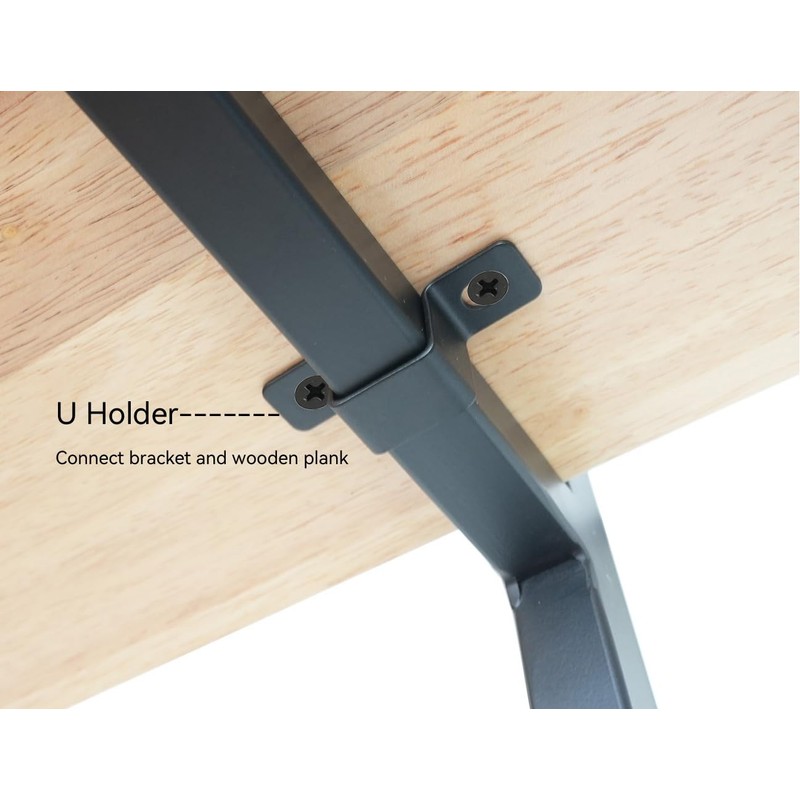 DIYHD 2 Tier Ceiling Mount Pipe Shelf Brackets, Industrial Rustic