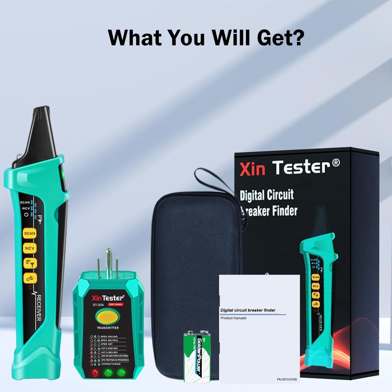Xin Tester AC Digital Circuit Breaker Tracer with Adaptor Integrated