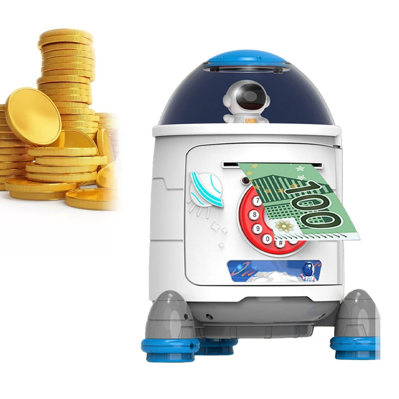 Rocket Piggy Bank Password Cute Coin Bank Intelligent Voice Reminder