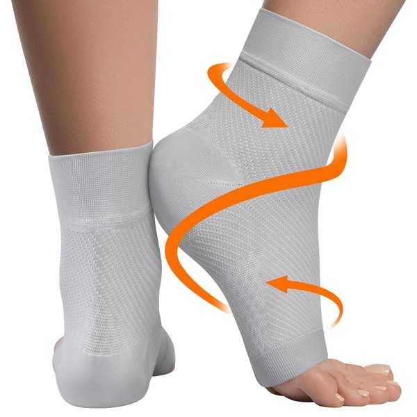 KEMFORD Ankle Compression Sleeve - Plantar Fasciitis Braces - Open