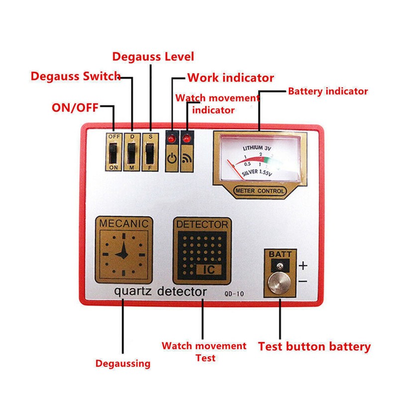 Quartz Tester Watch Battery Tester Demagnetizer Timegrapher Demagnetization Measure Machine