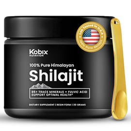Kobix Pure Himalayan Shilajit Resin, High Nutritional Potency, 85+ Trace Minerals Humic & Fulvic Acid, Immune Support for Men and Women, 3rd Party US Lab Tested- 30g