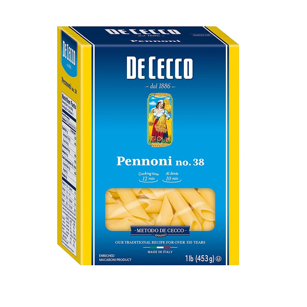 De Cecco Semolina Pasta, Pennoni No.38, 1 Pound (Pack of 12)