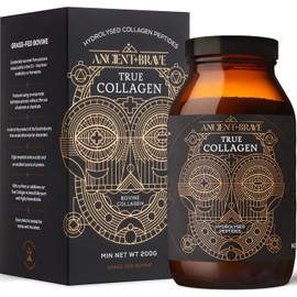 Ancient + Brave True Collagen- Grass-Fed Bovine Collagen Powder - 100% Hydrolyzed Collagen Peptides (Type 1) High Protein supplements for Women, Fasting, Beauty Keto Skin, Hair & Nail Health