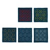 Olympus Thread Hitomezashi Sashiko Embroidery Kit Coasters I Navy Blue