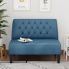 Alunaune Upholstered Blue Loveseat Bench Couch for Bedroom, Modern Cushioned