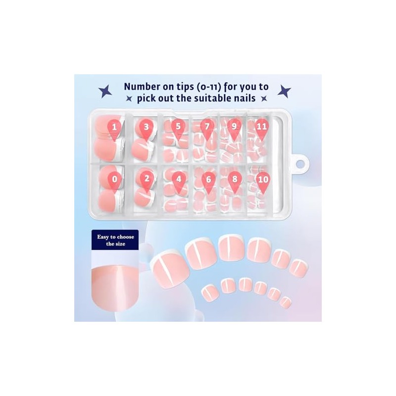 Tips Uñas Postizas para los Pies, 120 Uds Acrílicas Estilo