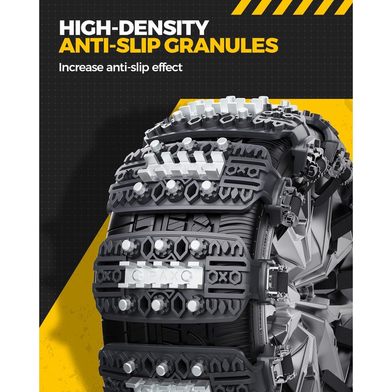 KYX Tire Chains for Car/SUV/Pickup Truks, Adjustable Universal Emergency Snow