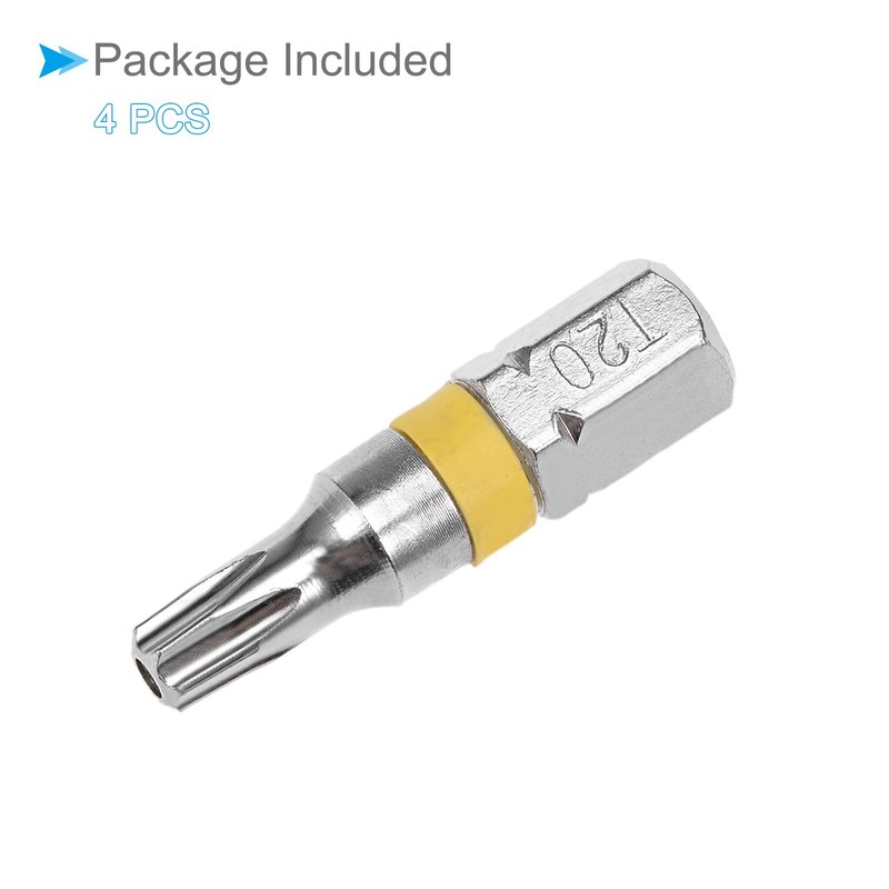 CoCud Torx Screwdriver Bits, 1/4" Hex Shank T20, Security Steel