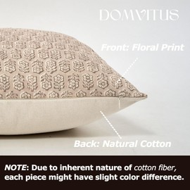 DOMVITUS Floral Pillow Covers, Pillow Covers 20x20, Couch Pillows for Living Room, Decorative Farmhouse Accent Print Throw Pillow Covers, 1PC, Cloud Cream