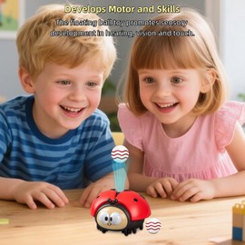 Ladybug Airball Toy, Ladybug Floating Ball Game, Interactive Ladybugs Toys Kit with 2 Balls Educational Ladybugs Sensory Toys Set fors Boys Girls (C)