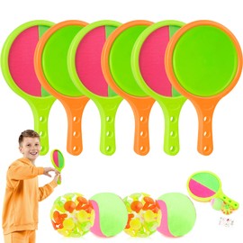Kids Games Toss Catch Toys : Toss and Catch Ball Set - Outdoor Games for Kids with 6 Paddles 6 Balls Outside Toys Beach Backyard Pool Family Games Activities for Ages 3-12 Toddler Orange 3Pack