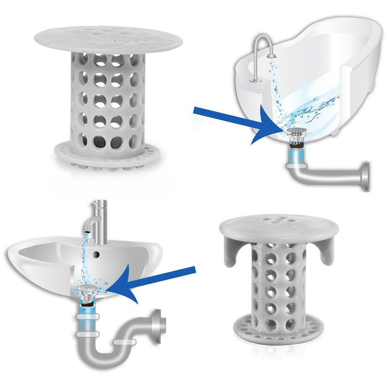 TubShroom and SinkShroom Drain Protectors Hair Catchers for Bathtubs and