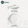 HOMBENE White Dinnerware Set 12 Piece Service for 6, Porcelain