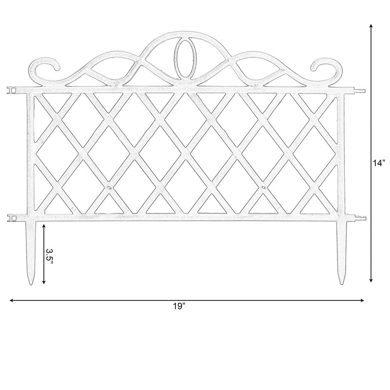 Plastic Garden Edging Border Fence, Flower Bed Barrier, Set of