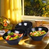 bUCLA 12 Pack Black Plastic Serving Bowls - 20 OZ
