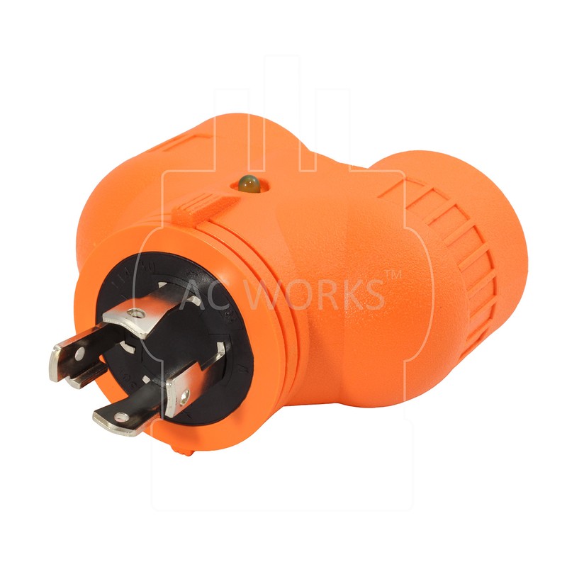 AC WORKS L14-30 30Amp 4-Prong Locking Generator Distribution Cord (L14-30