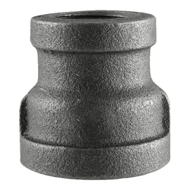 PlumberStop - 2 X 3/4 BLACK REDUCING COUPLING, Black Iron Malleable Pipe Fittings, Steel For Heating Industrial Residential Commerical Plumbing