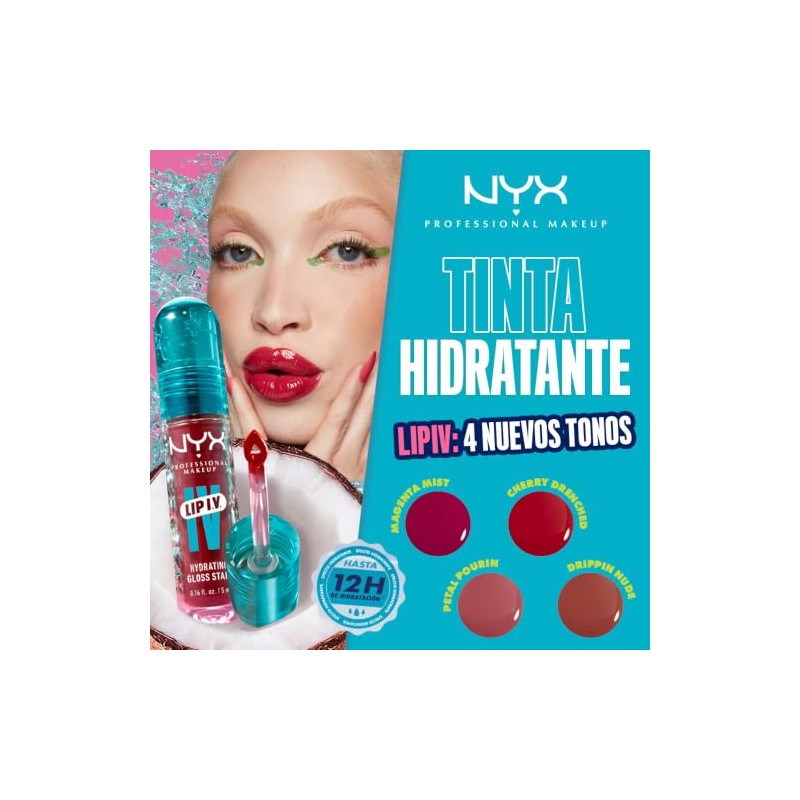 NYX Professional Makeup, Lip IV Tinta para Labios Hidratante con