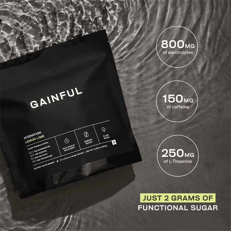 Gainful Hydration + Caffeine Packets with Key Electrolytes Magnesium &