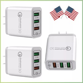 Unbranded 3 Port Fast Quick QC 3.0 USB Hub Home Wall Charger Power Charge Adapter US Plug - 2X QC3.0 Adapters