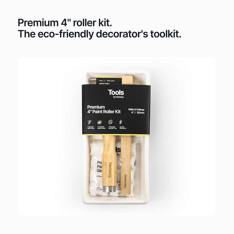 Hemway Premium Decorating Tools Bamboo Paint Roller Kit Set |