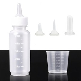 Yoogeer Pet Feeding Bottle and Syringe Set, Pet Nursing Bottle, Silicone Nipples, Feeder Kit for Small Animal, Newborn Puppies and Kittens, Rabbit, Squirrels (White)