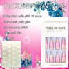 24Pcs Pink Press on Nails Almond Medium Glossy Full Cover