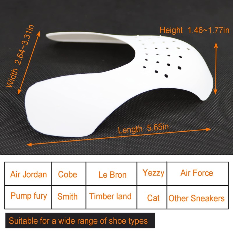 6 Pairs Shoe Crease Protector, Trimmable Crease Guards with Breathable